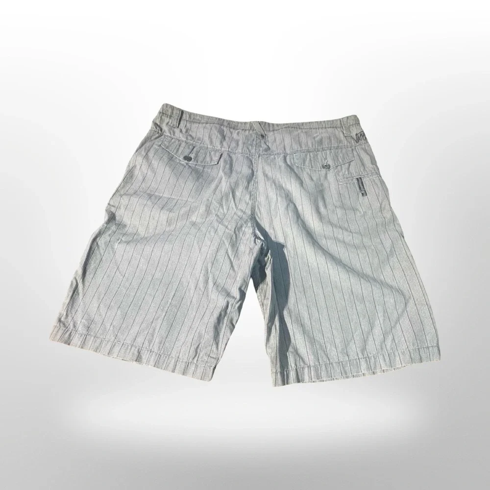 Vans Mens Stripe‎ Shorts Size 38 Gray White Casual Beach Skate Surf comfy summer
